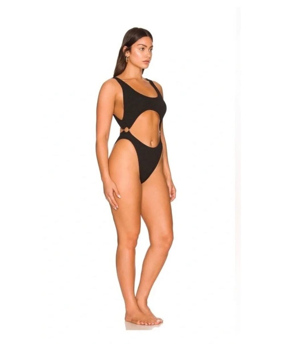 Good American Always Fits Cutout Monokini One Piece Swimsuit Black S/M NEW
